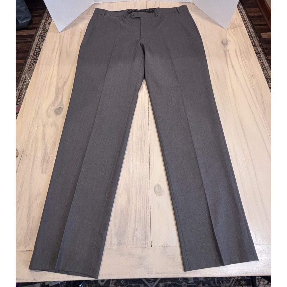 Lauren Ralph Lauren Mens Gray Dress Pants Flat Front 40W x 32L Business Formal